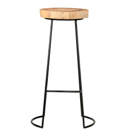 Tabourets de bar lot de 2 bois d'acacia massif