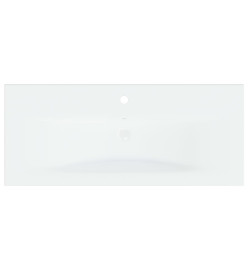 Lavabo encastré avec robinet 91x39x18 cm Céramique Blanc