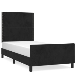 Cadre de lit avec tête de lit Noir 90x190 cm Velours