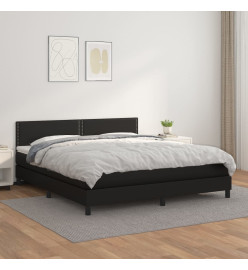 Lit à sommier tapissier avec matelas Noir 160x200 cm