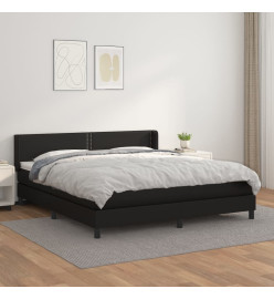 Lit à sommier tapissier avec matelas Noir 160x200 cm