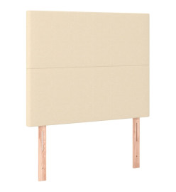 Sommier tapissier avec matelas et LED Crème 90x200 cm Tissu