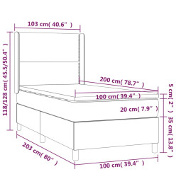 Lit à sommier tapissier avec matelas Vert foncé 100x200 cm