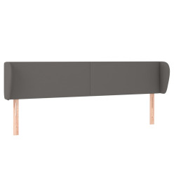Tête de lit avec oreilles Gris 183x23x78/88 cm Similicuir