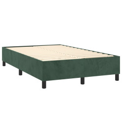 Sommier tapissier matelas et LED Vert foncé 120x200 cm Velours