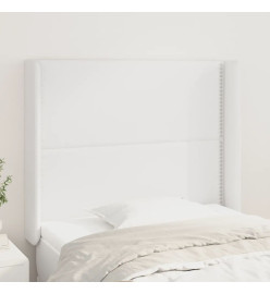 Tête de lit avec oreilles Blanc 93x16x118/128 cm Similicuir