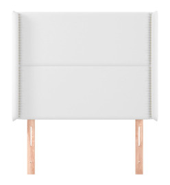 Tête de lit avec oreilles Blanc 93x16x118/128 cm Similicuir