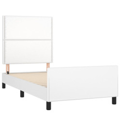 Cadre de lit avec tête de lit Blanc 90x190 cm Similicuir