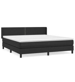 Lit à sommier tapissier avec matelas Noir 180x200 cm Similicuir