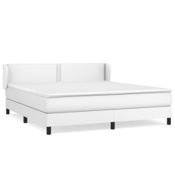Lit à sommier tapissier avec matelas Blanc 180x200cm Similicuir