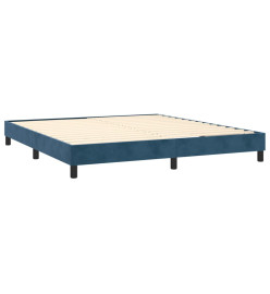 Sommier tapissier matelas et LED Bleu foncé 180x200 cm Velours