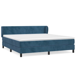 Lit à sommier tapissier et matelas Bleu foncé 180x200cm Velours