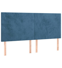 Lit à sommier tapissier et matelas Bleu foncé 160x200cm Velours