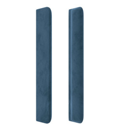 Tête de lit avec oreilles Bleu foncé 163x16x118/128 cm Velours