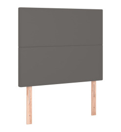 Sommier tapissier avec matelas et LED Gris 80x200 cm Similicuir