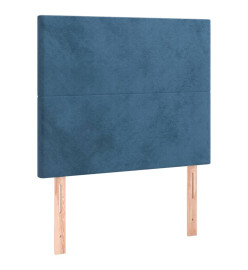 Lit à sommier tapissier et matelas Bleu foncé 80x200 cm Velours