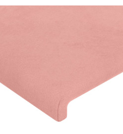 Tête de lit avec oreilles Rose 147x16x118/128 cm Velours