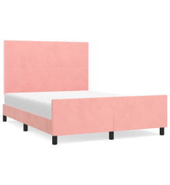 Cadre de lit avec tête de lit Rose 140x200 cm Velours