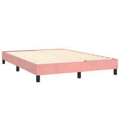 Lit à sommier tapissier avec matelas Rose 140x190 cm Velours