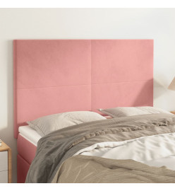 Têtes de lit 4 pcs Rose 72x5x78/88 cm Velours