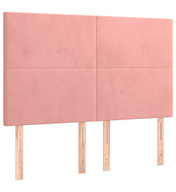 Têtes de lit 4 pcs Rose 72x5x78/88 cm Velours