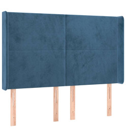 Sommier tapissier matelas et LED Bleu foncé 140x190 cm Velours