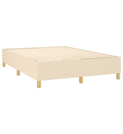 Sommier tapissier avec matelas et LED Crème 140x200 cm Tissu