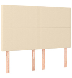Sommier tapissier avec matelas et LED Crème 140x200 cm Tissu