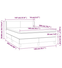 Lit à sommier tapissier avec matelas Crème 140x200 cm Tissu