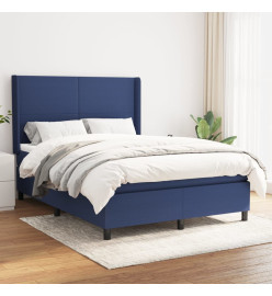 Lit à sommier tapissier avec matelas Bleu 140x200 cm Tissu