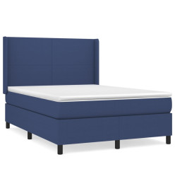 Lit à sommier tapissier avec matelas Bleu 140x200 cm Tissu