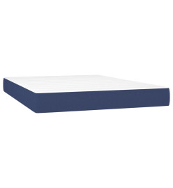 Sommier tapissier avec matelas et LED Bleu 140x200 cm Tissu