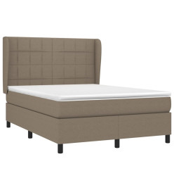 Lit à sommier tapissier avec matelas Taupe 140x200 cm Tissu