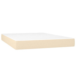 Lit à sommier tapissier avec matelas Crème 140x200 cm Tissu