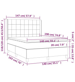 Lit à sommier tapissier avec matelas Bleu 140x190 cm Tissu