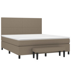 Lit à sommier tapissier avec matelas Taupe 160x200 cm Tissu