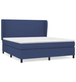 Lit à sommier tapissier avec matelas Bleu 160x200 cm Tissu