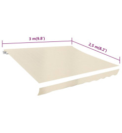 Toile d'auvent Crème 3 x 2,5 m (cadre non inclus)