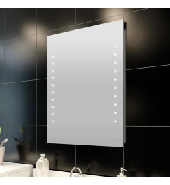 Miroir de salle de bain avec lumières LED 50 x 60 cm (L x H)