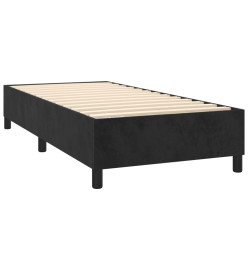 Sommier tapissier avec matelas et LED Noir 80x200cm Velours