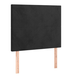 Lit à sommier tapissier et matelas Noir 80x200 cm Velours