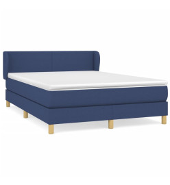 Lit à sommier tapissier avec matelas Bleu 140x190 cm Tissu