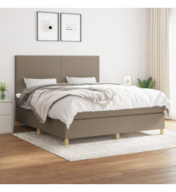 Lit à sommier tapissier avec matelas Taupe 160x200 cm Tissu