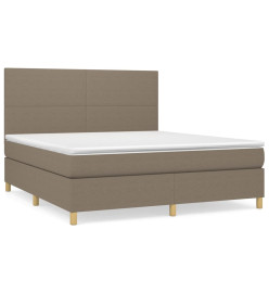 Lit à sommier tapissier avec matelas Taupe 160x200 cm Tissu