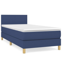 Lit à sommier tapissier avec matelas Bleu 90x190 cm Tissu