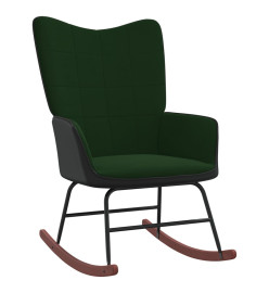 Chaise à bascule Vert foncé Velours et PVC