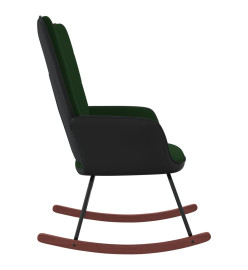 Chaise à bascule Vert foncé Velours et PVC