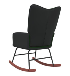 Chaise à bascule Vert foncé Velours et PVC