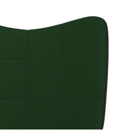 Chaise à bascule Vert foncé Velours et PVC