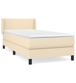 Lit à sommier tapissier avec matelas Crème 140x190 cm Tissu